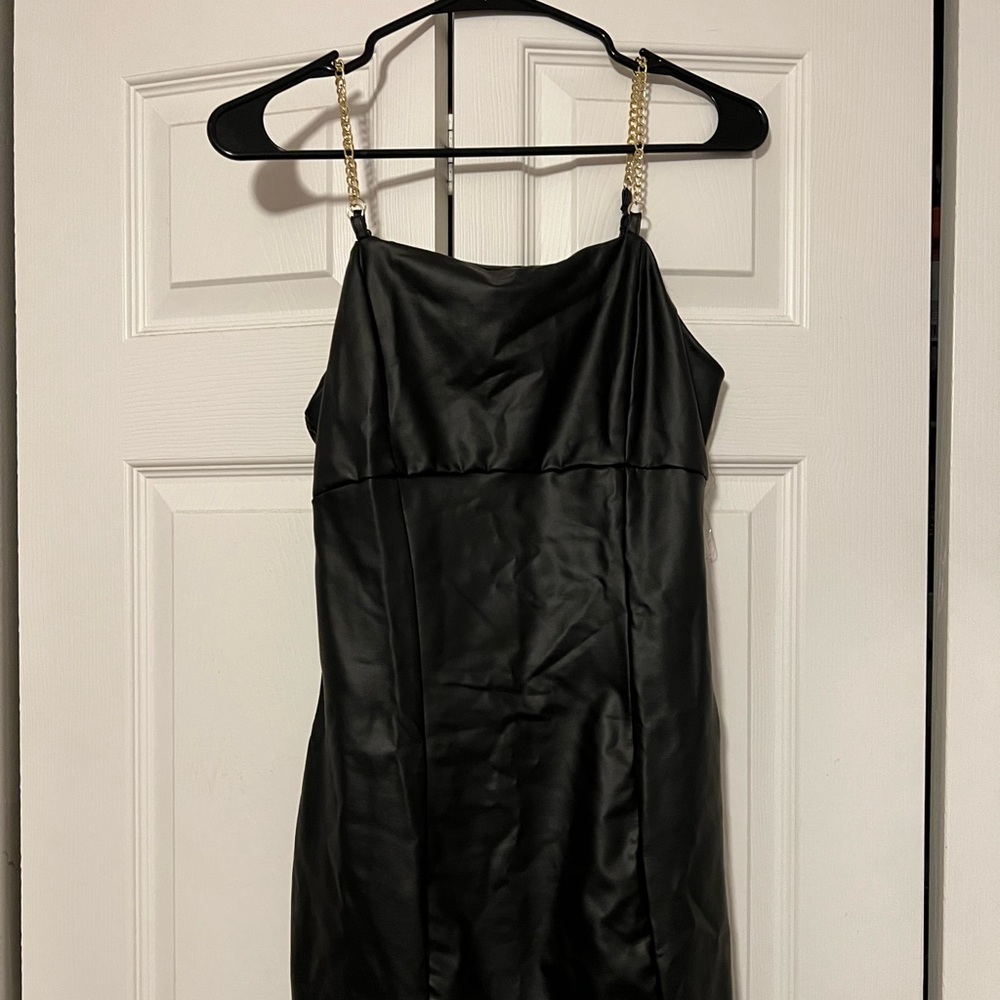 No comment black “leather” dress